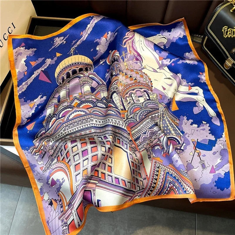 Lenços de Seda - Tamanho 53x53cm Estampas Variadas