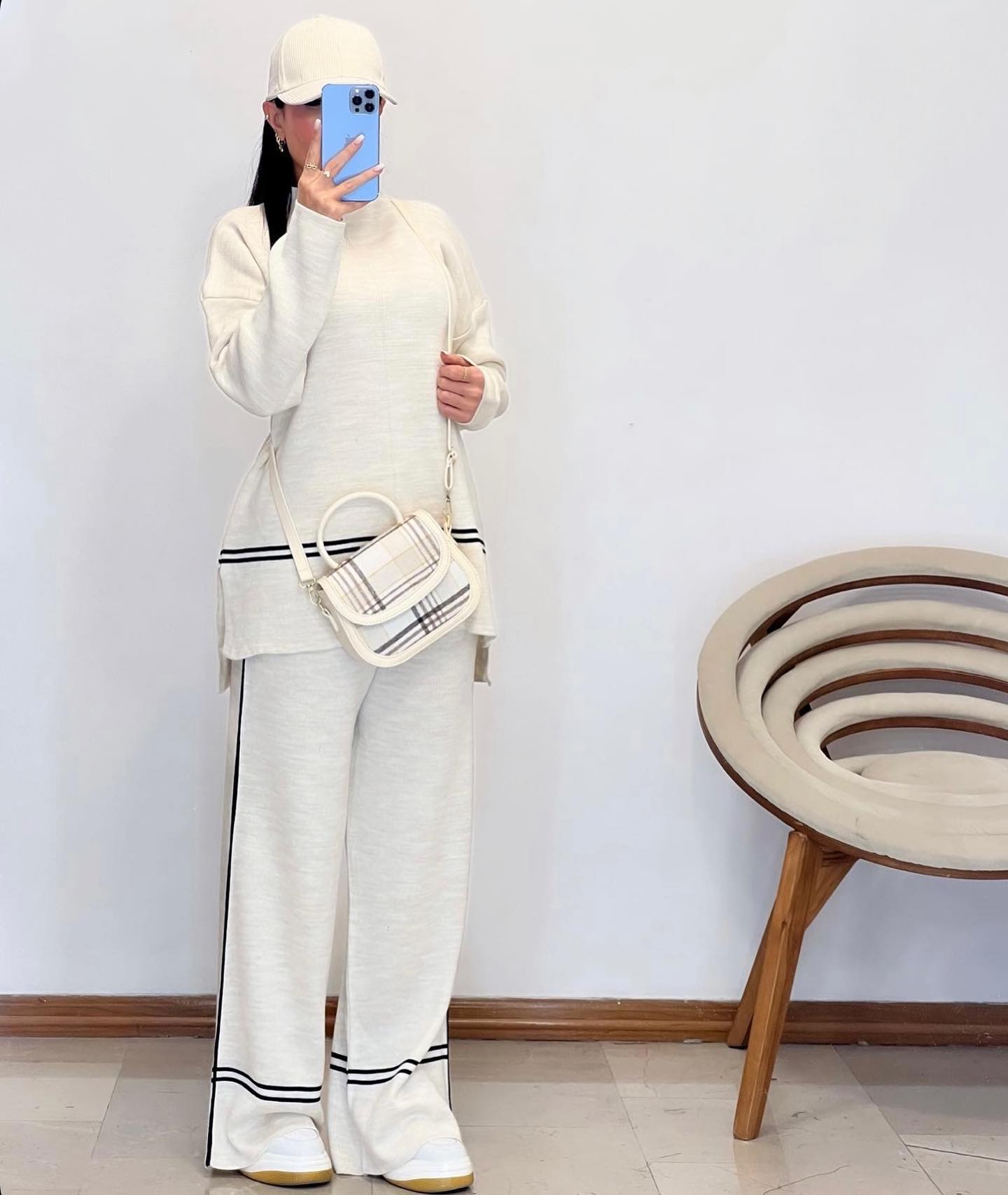 Conjunto de lã macio Calça e Blusa manga longa de gola alta Noruega (Pronta Entrega)