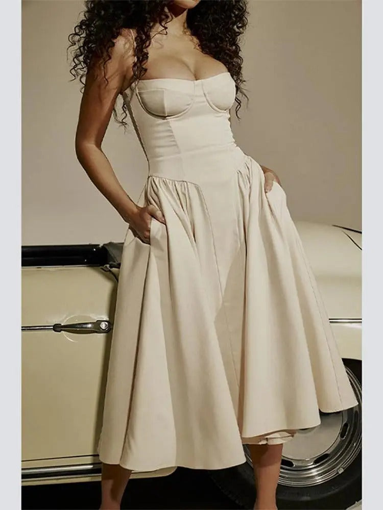 Vestido Midi Meia taça Paris (Pronta Entrega)