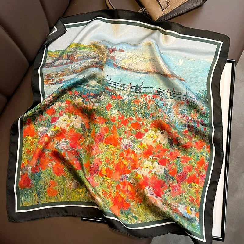 Lenços de Seda - Tamanho 53x53cm Estampas Variadas