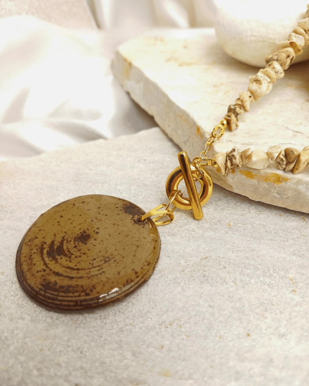 Colar Jaspe Terra Viva - Em Cerâmica Artesanal