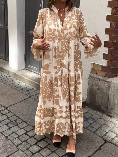 Vestido Longo com Decote V - Elegância & Conforto