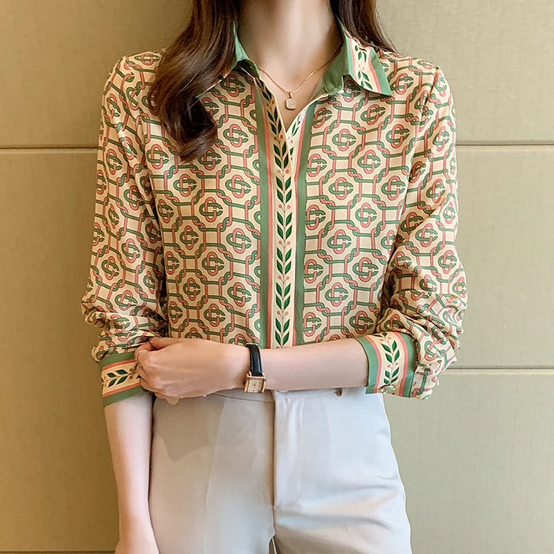 Camisa Feminina Manga Longa Correntes