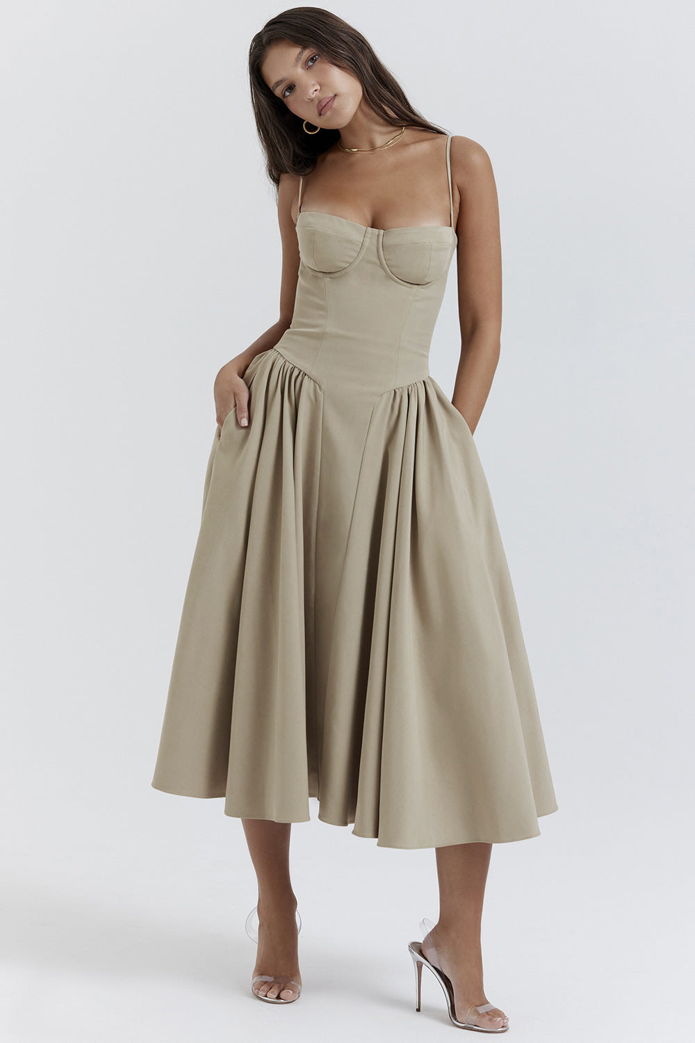 Vestido Midi Meia taça Paris (Pronta Entrega)