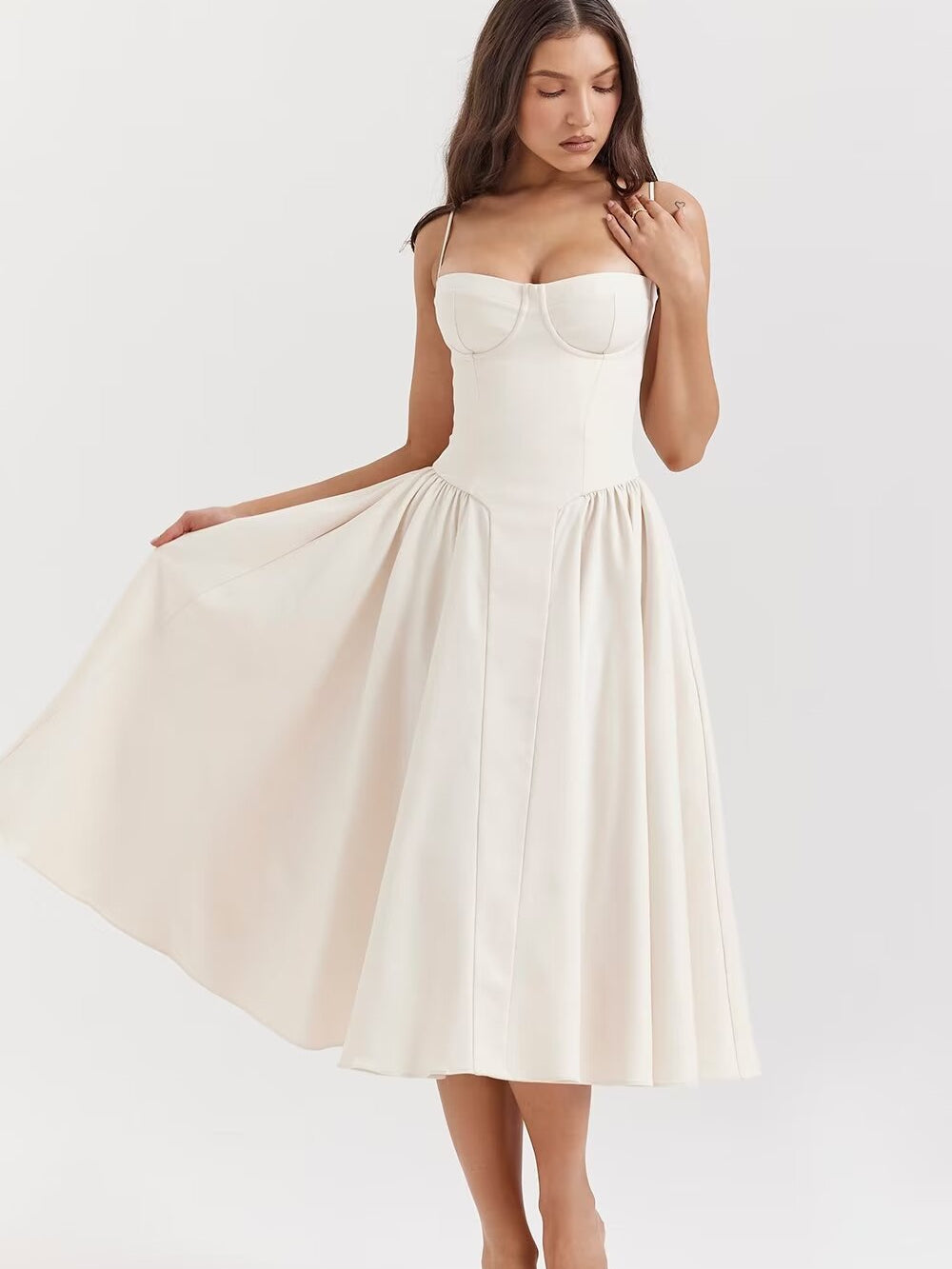 Vestido Midi Meia taça Paris (Pronta Entrega)