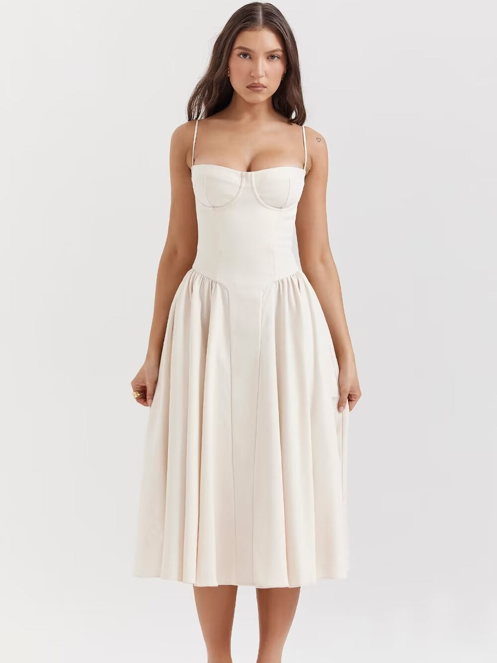 Vestido Midi Meia taça Paris (Pronta Entrega)