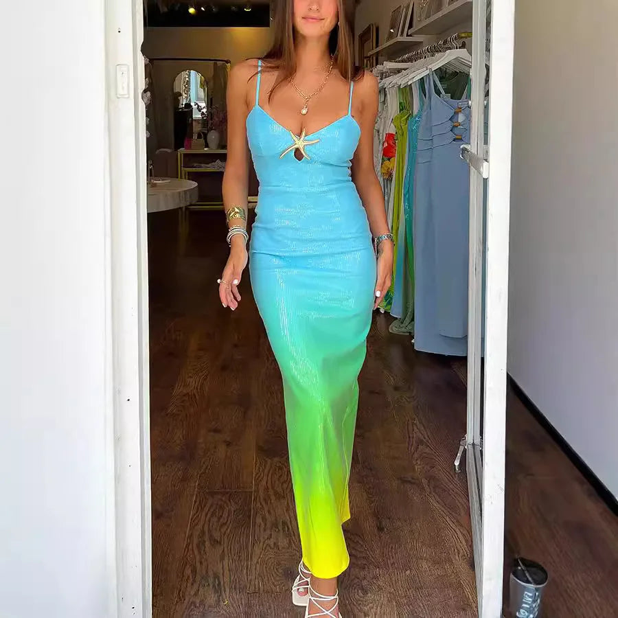 Vestido Gradiente Serena – Maxi Vestido Feminino Sereia