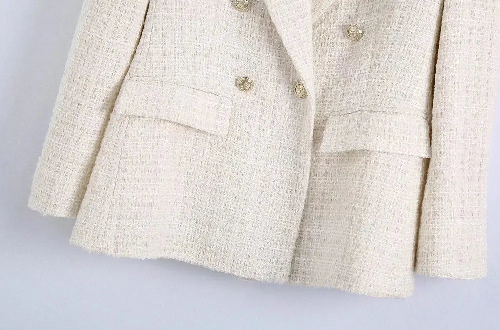 Blazer de Tweed Branco