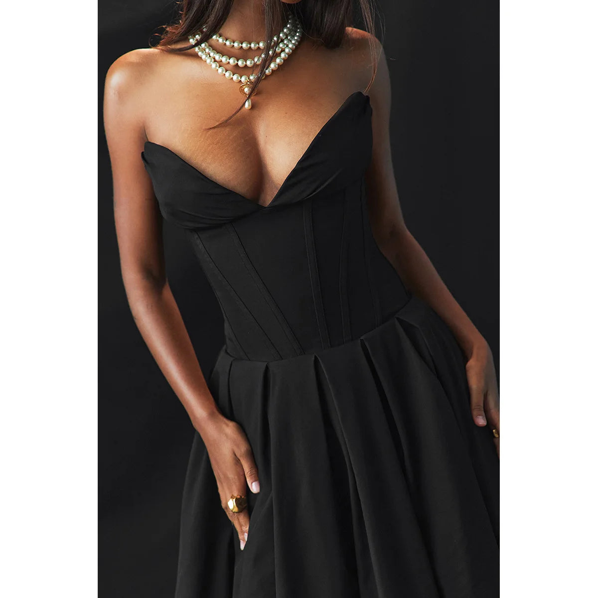 Vestido Longo Elegante com Barbatana e Bolsos Laterais Dublin