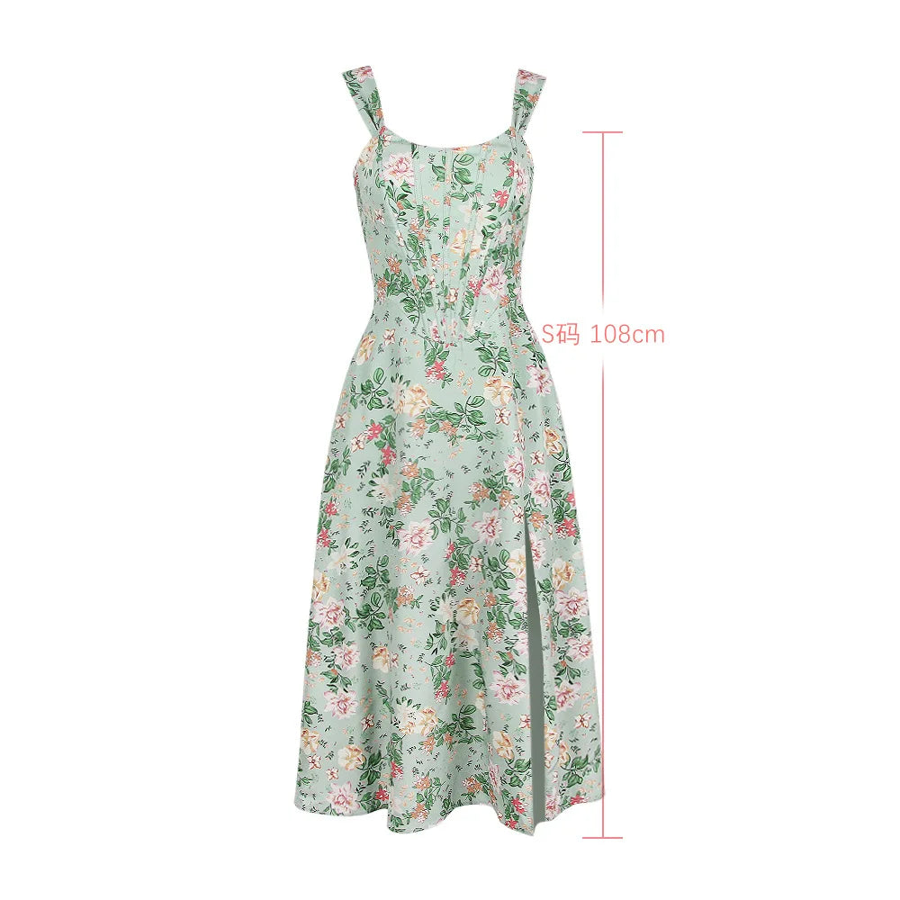 Vestido Midi com Fenda Lateral e Amarração Lyon