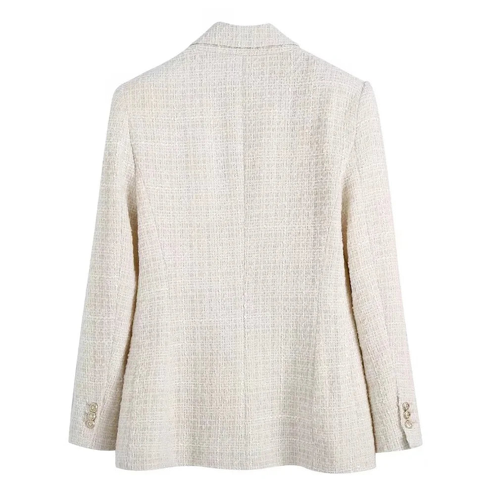 Blazer de Tweed Branco