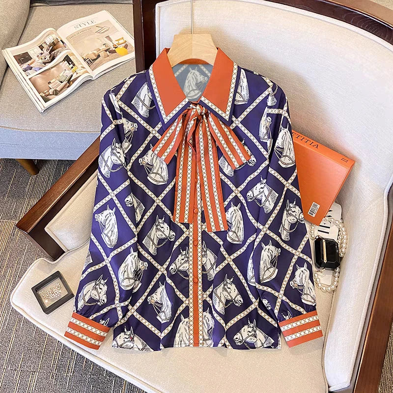 Camisa Cavalos de Luxo Toque de Seda