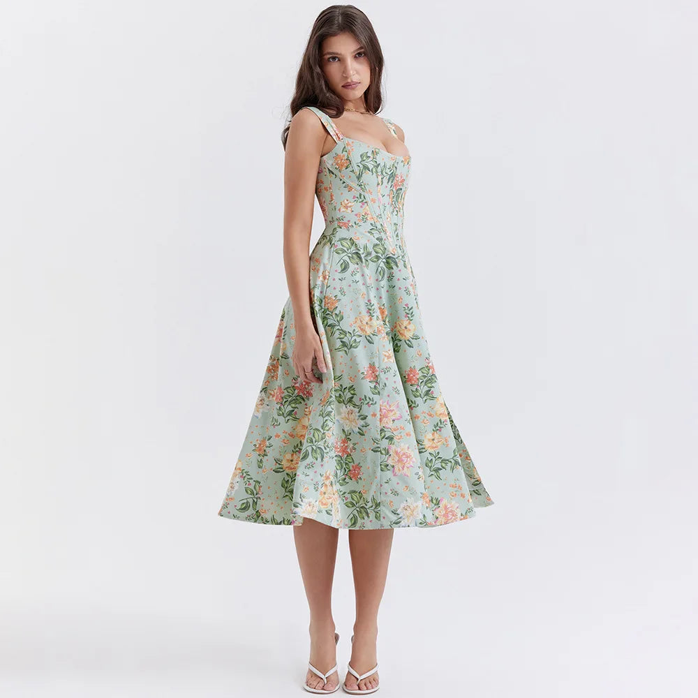 Vestido Midi com Fenda Lateral e Amarração Lyon