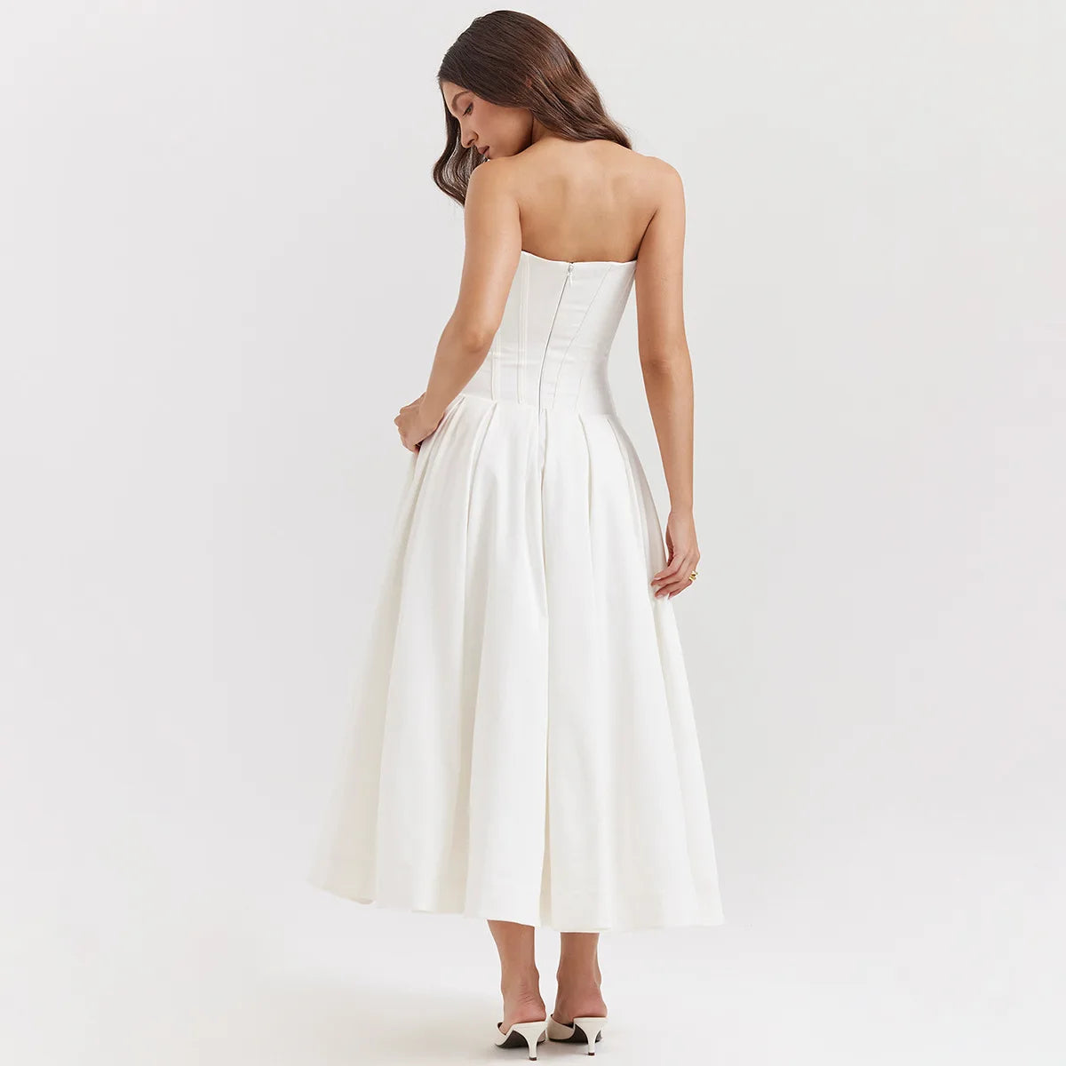 Vestido Longo Elegante com Barbatana e Bolsos Laterais Dublin