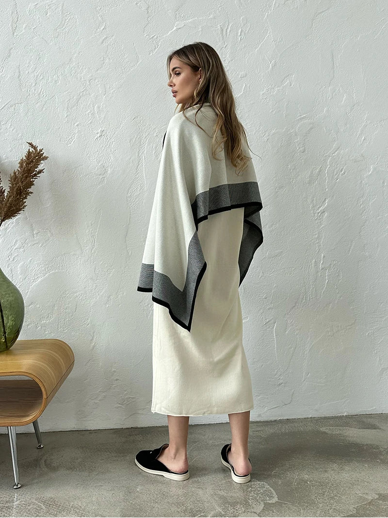 Conjunto de Malha Elegante com Xale - Fairbanks