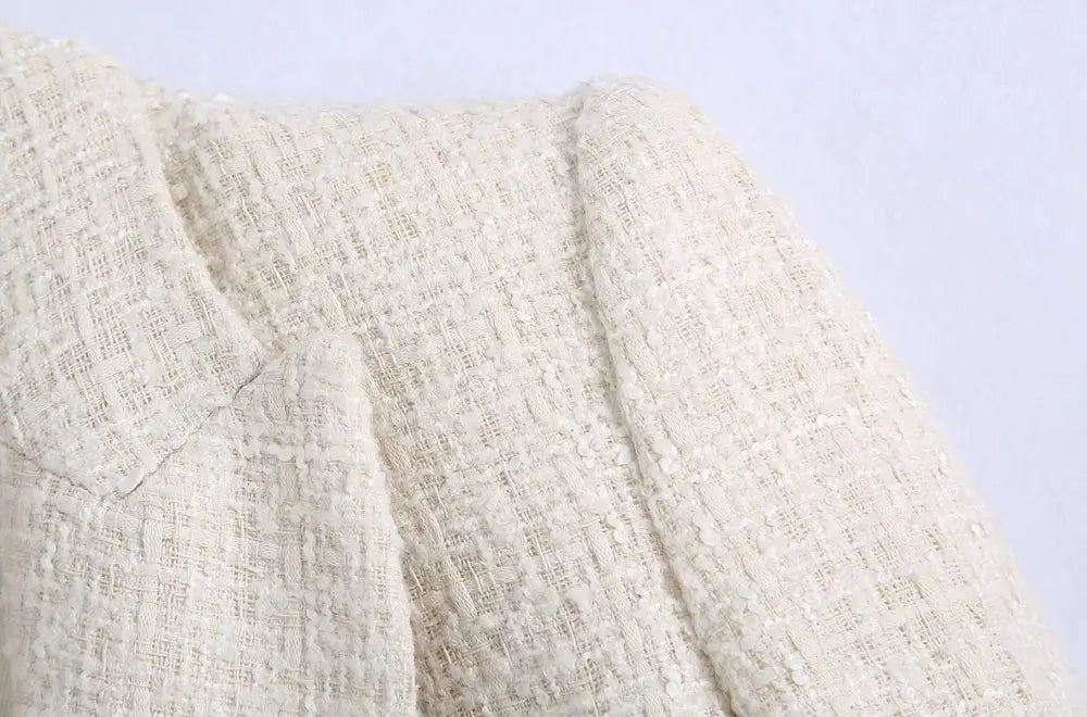 Blazer de Tweed Branco
