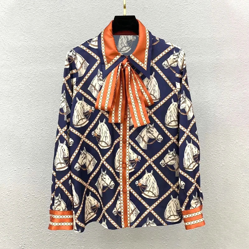 Camisa Cavalos de Luxo Toque de Seda