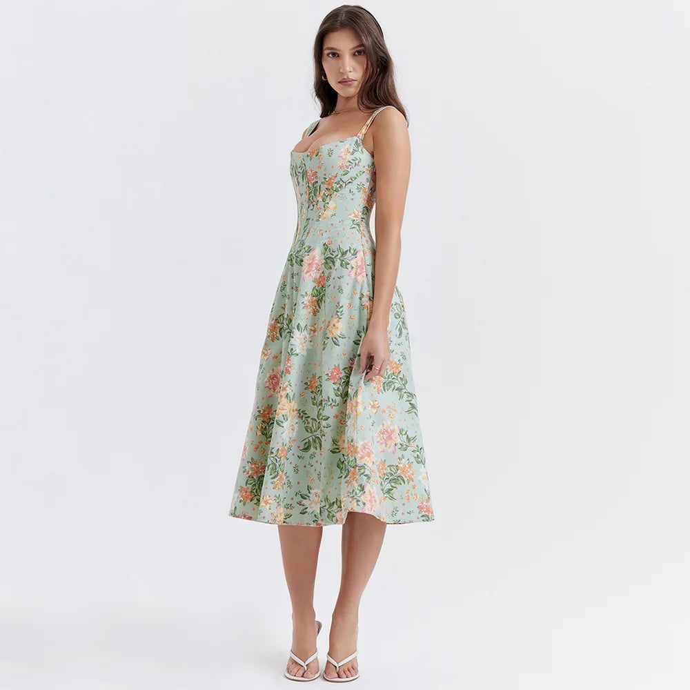 Vestido Midi com Fenda Lateral e Amarração Lyon