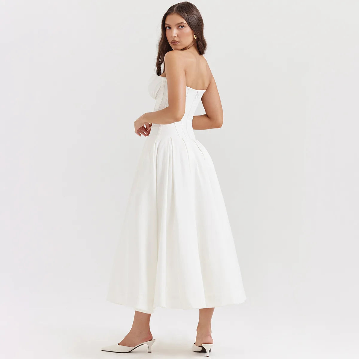 Vestido Longo Elegante com Barbatana e Bolsos Laterais Dublin