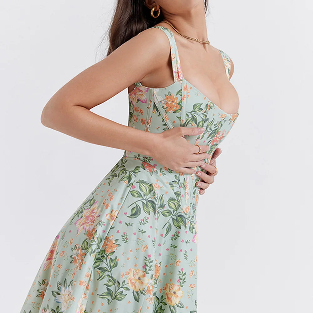 Vestido Midi com Fenda Lateral e Amarração Lyon