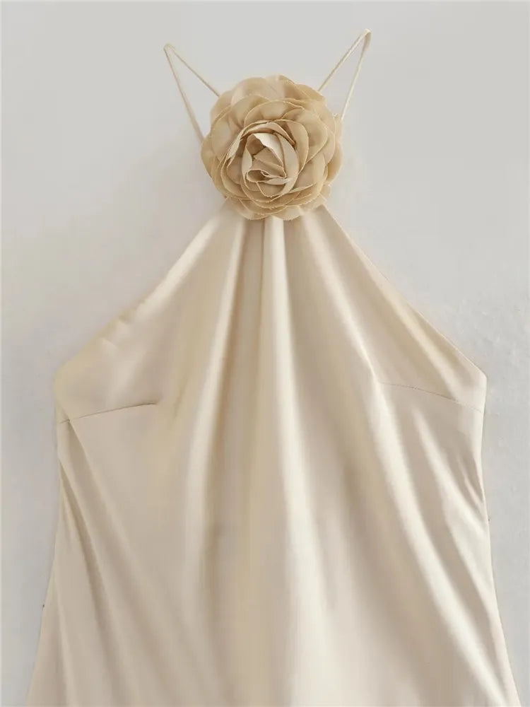 Vestido de cetim Santorini