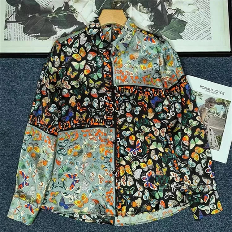 Camisa Feminina Manga Longa Borboletas