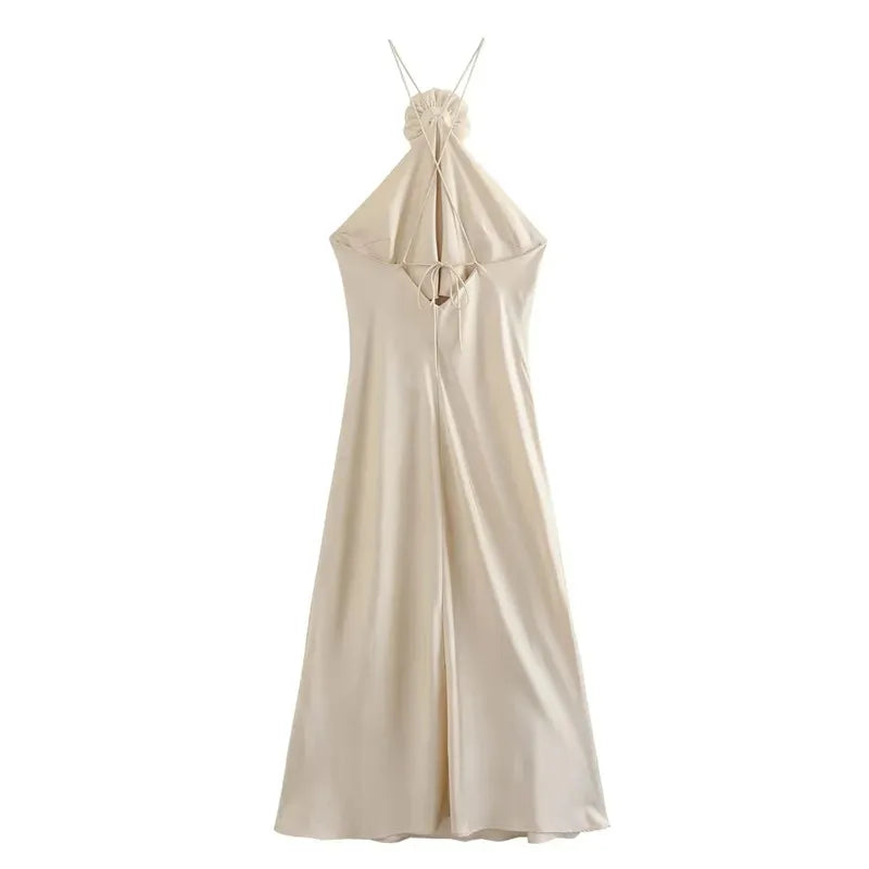 Vestido de cetim Santorini