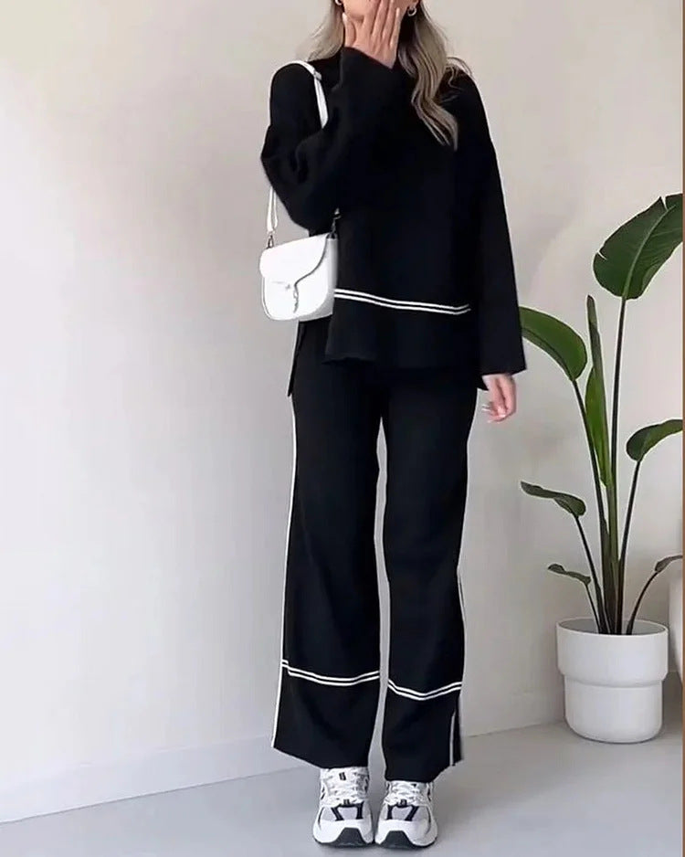 Conjunto de lã macio Calça e Blusa manga longa de gola alta Noruega (Pronta Entrega)