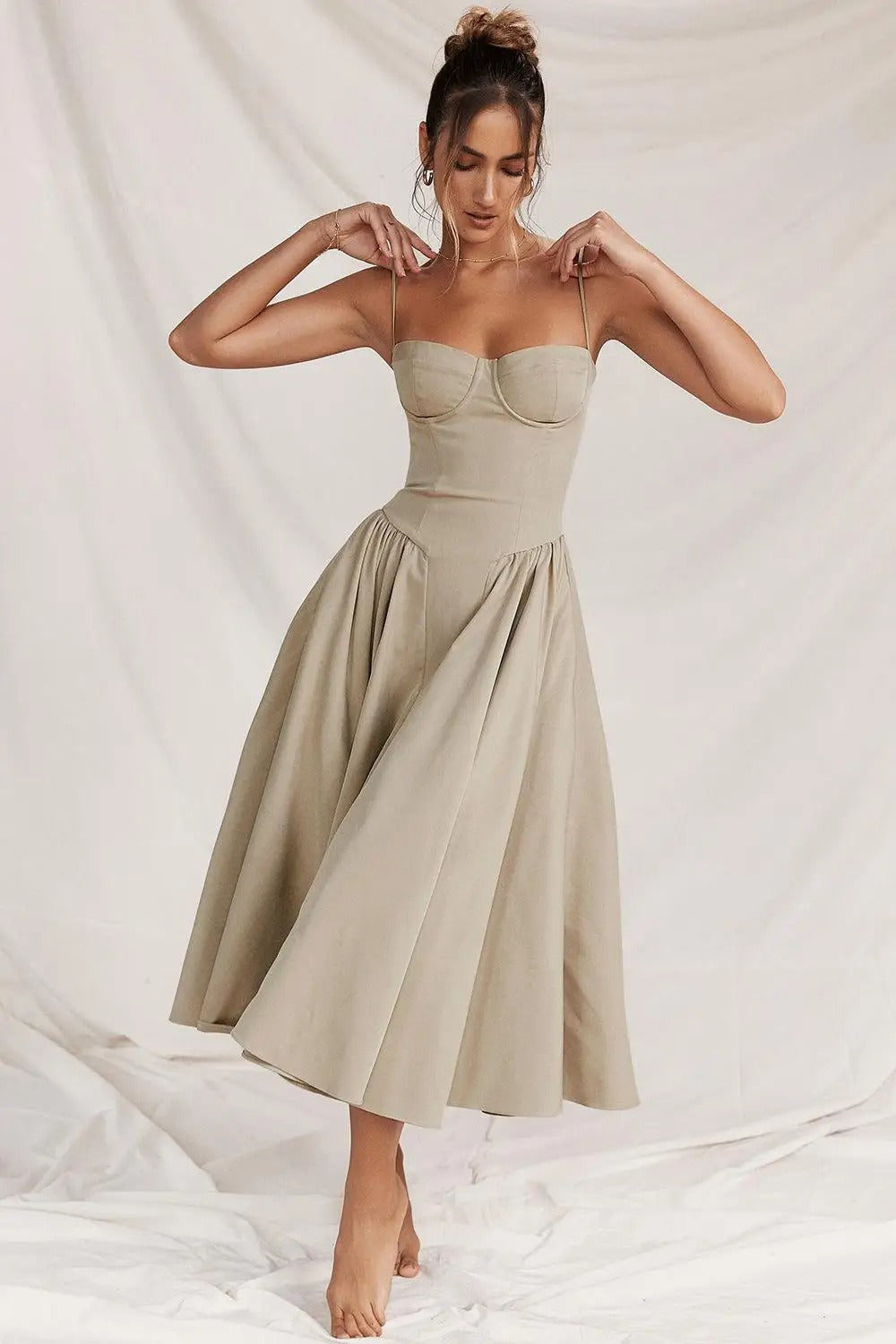 Vestido Midi Meia taça Paris (Pronta Entrega)
