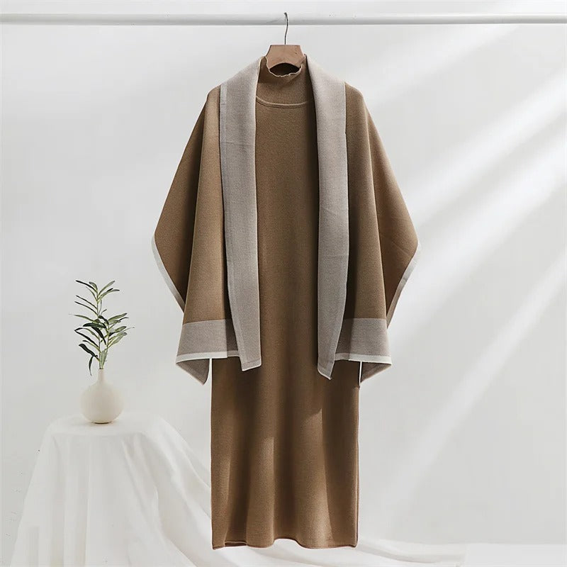 Conjunto de Malha Elegante com Xale - Fairbanks