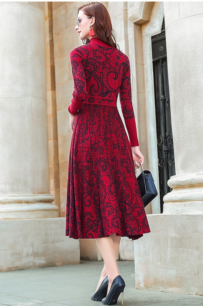 Vestido de lã Carlota Vermelho