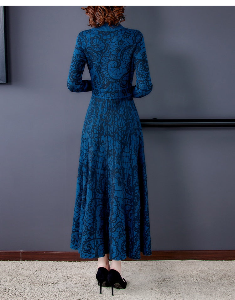 Vestido de lã Carlota Azul