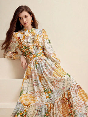 Lyon - Camisa Francesa Elegante de Florzinha com Manga Longa e Babado