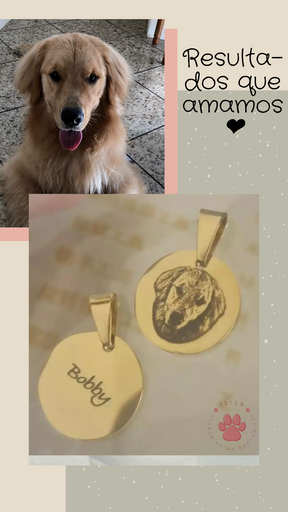 Corrente de Amor - Pingente Personalizado com a foto do seu pet