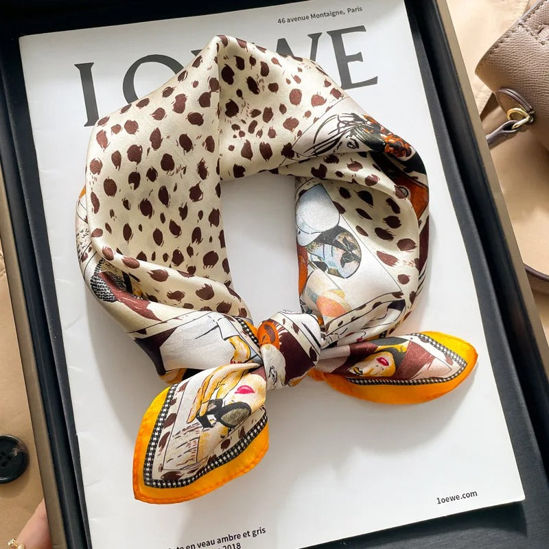 Lenços de Seda - Tamanho 53x53cm Estampas Variadas