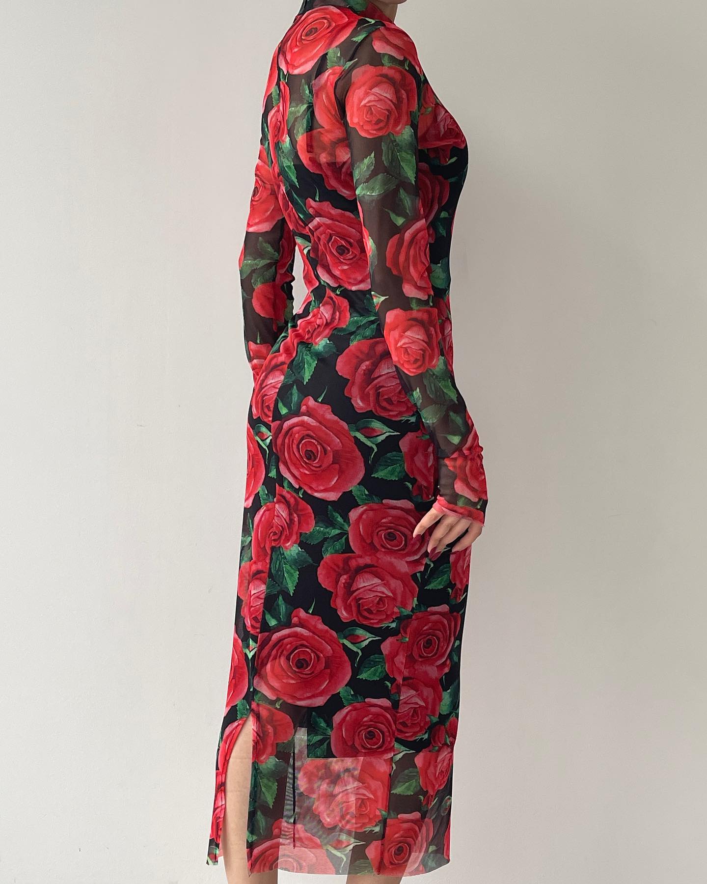 Vestido Longo Manga Longa Justo Equador (Pronta Entrega)