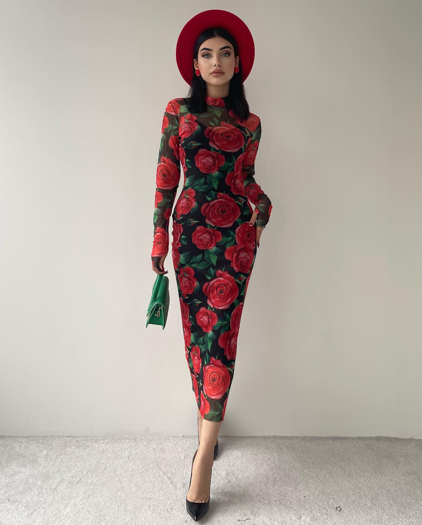 Vestido Longo Manga Longa Justo Equador (Pronta Entrega)