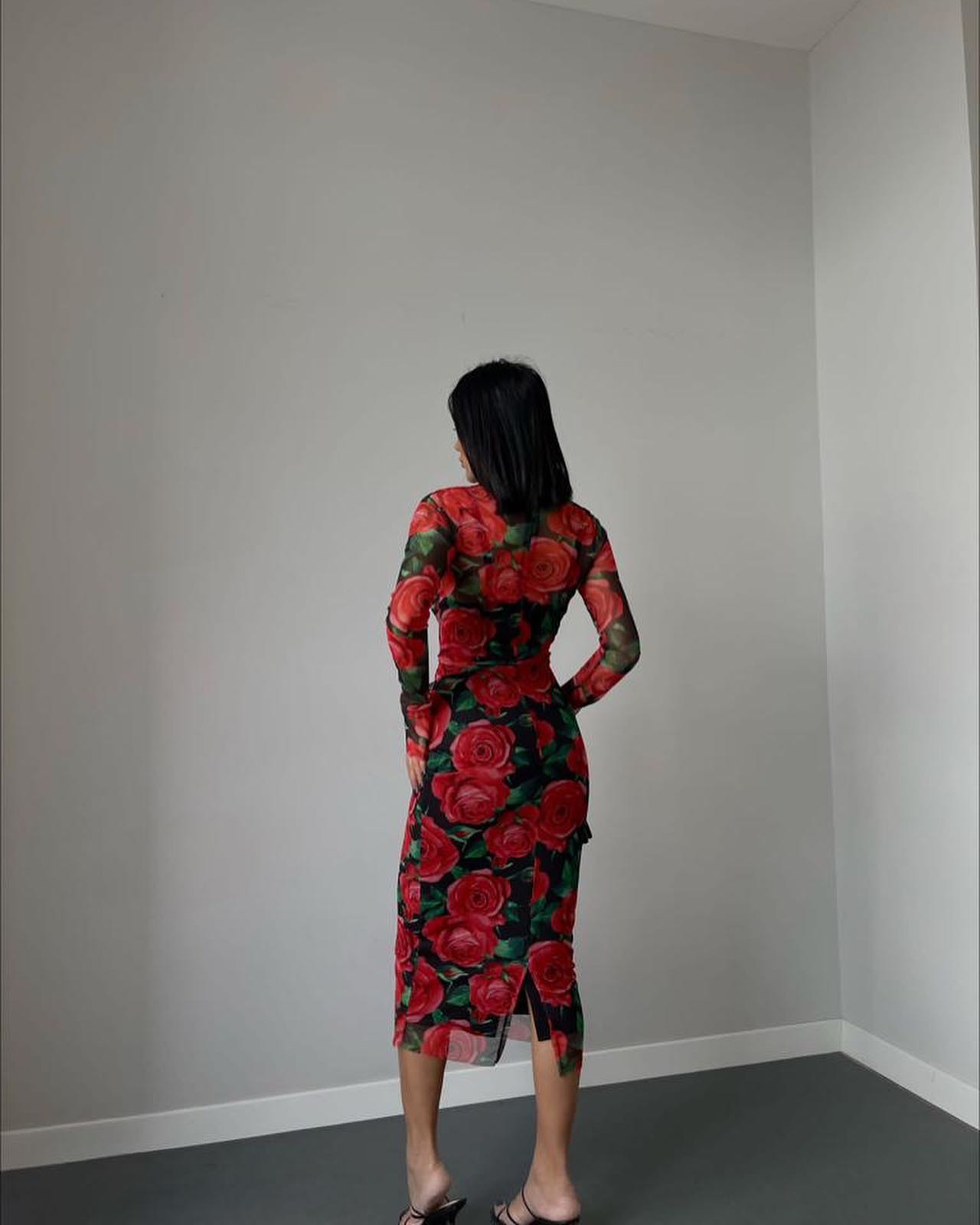 Vestido Longo Manga Longa Justo Equador (Pronta Entrega)