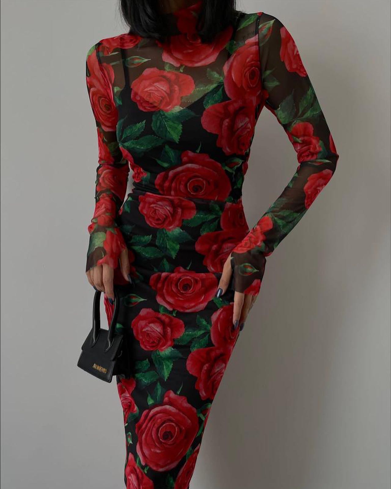 Vestido Longo Manga Longa Justo Equador (Pronta Entrega)