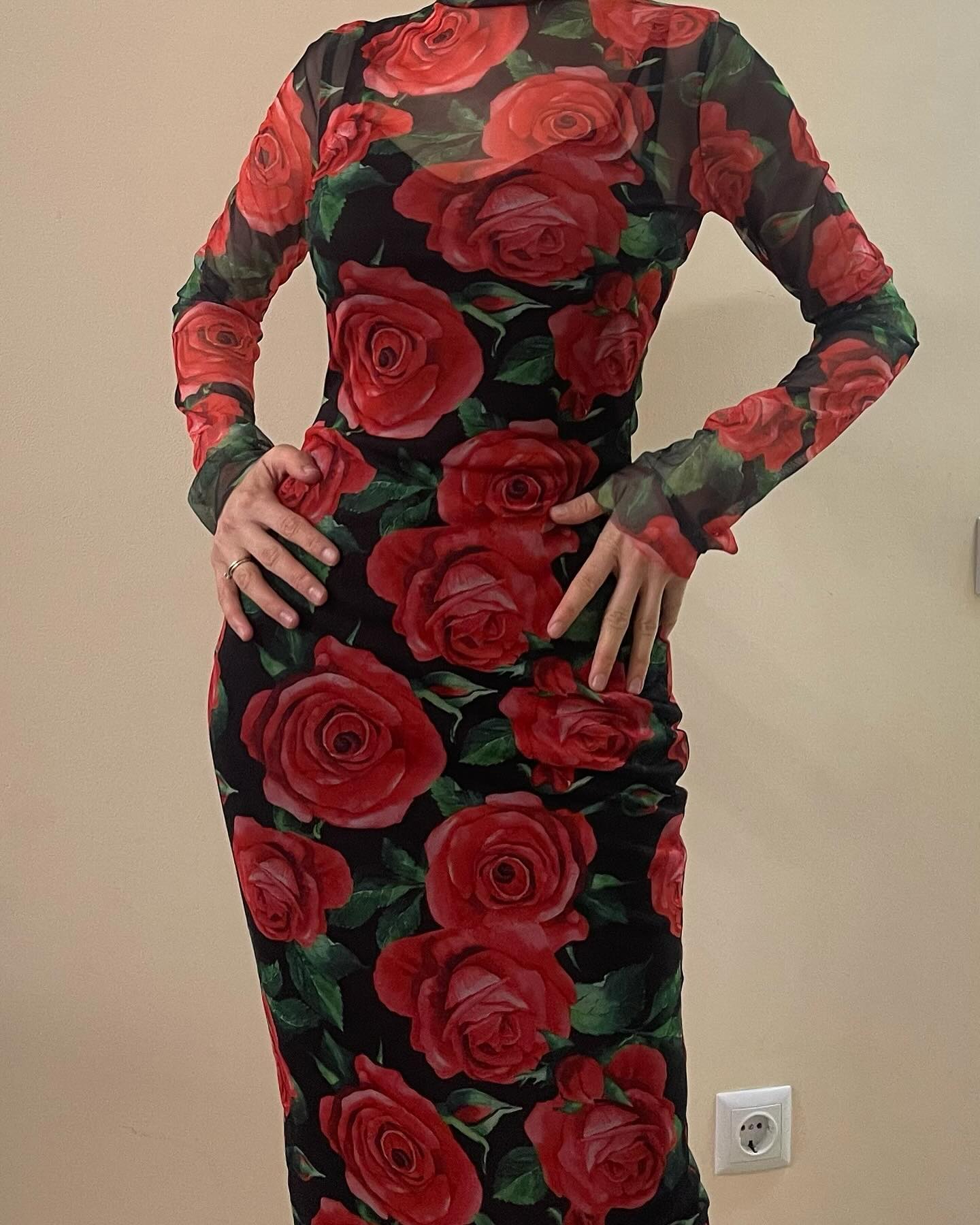 Vestido Longo Manga Longa Justo Equador (Pronta Entrega)