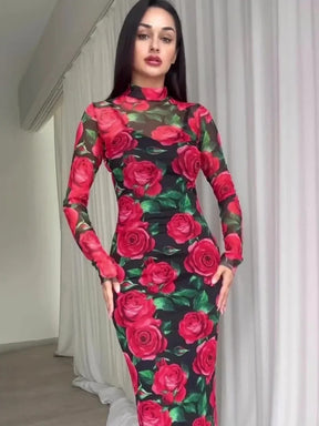 Vestido Longo Manga Longa Justo Equador (Pronta Entrega)