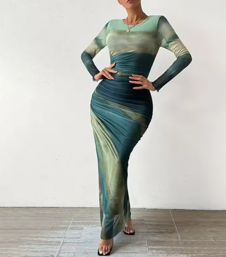 Vestido Tie Dye - Elegãncia Clássica .