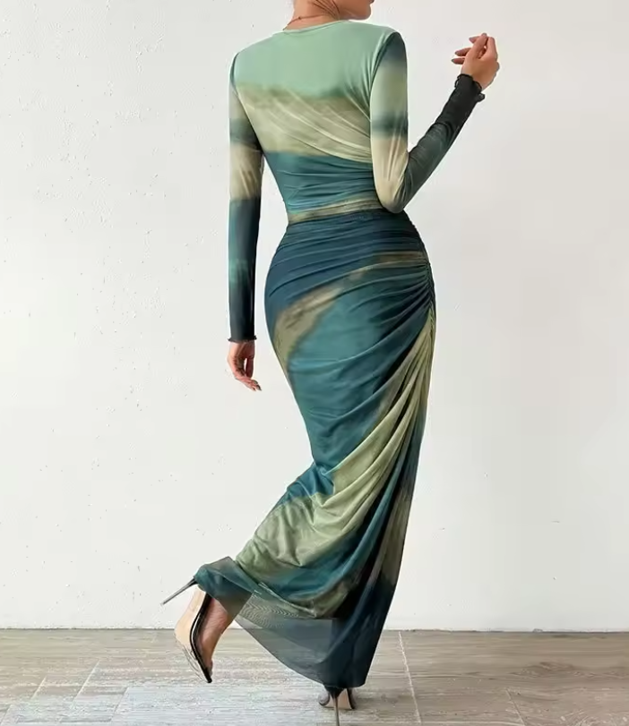 Vestido Tie Dye - Elegãncia Clássica .