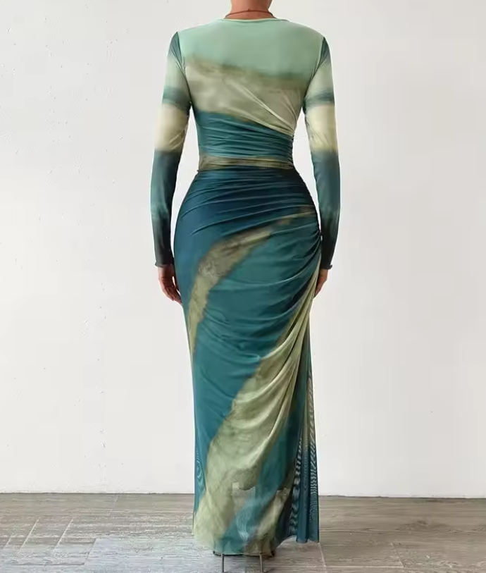 Vestido Tie Dye - Elegãncia Clássica .