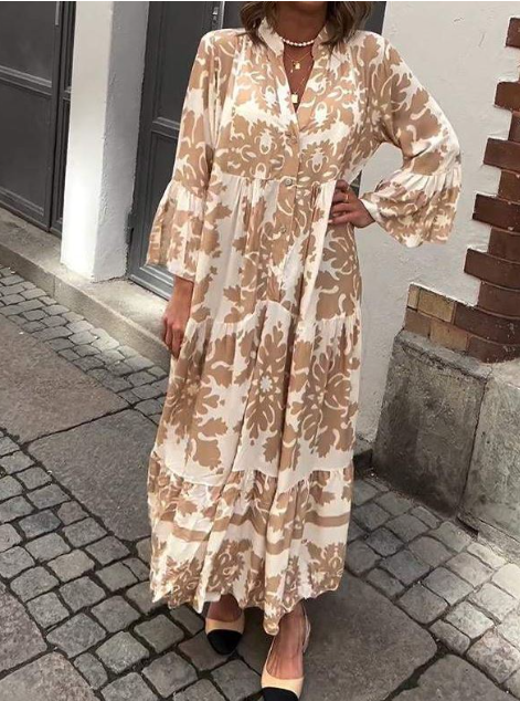 Vestido Longo com Decote V  - Elegância & Conforto