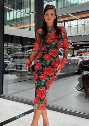 Vestido Longo Manga Longa Justo Equador (Pronta Entrega)