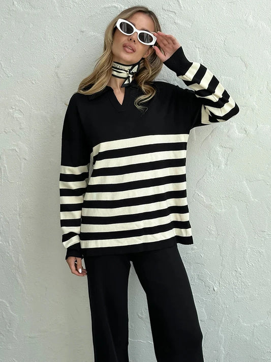 Conjunto de Loungewear Feminino Listrado - Nuuk