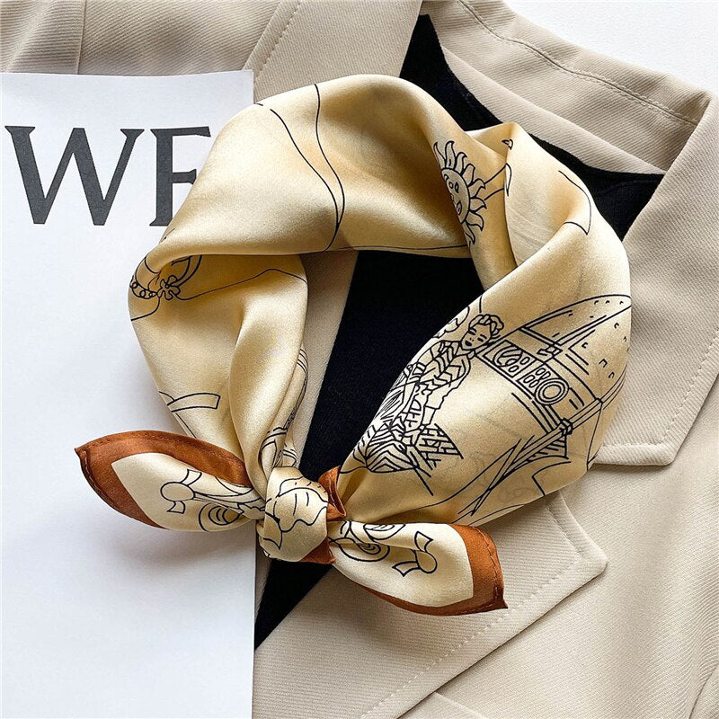 Lenços de Seda - Tamanho 53x53cm Estampas Variadas