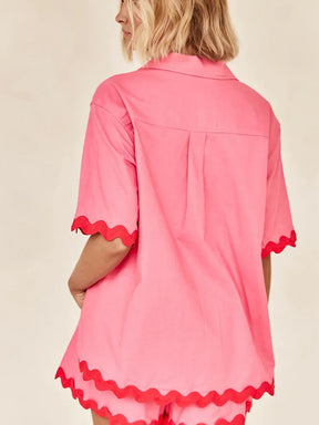 Conjunto Creta - Camisa manga curta e shorts (Pronta Entrega)