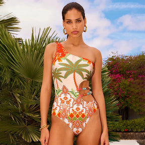Conjunto de Maiô e Pareô Sofisticado “Verônica” com Estampa Floral Colorida
